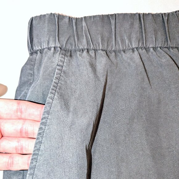 Eileen Fisher | Pull On Tencel Cropped Pants in Charcoal Gray | Size Medium - Picture 3 of 11